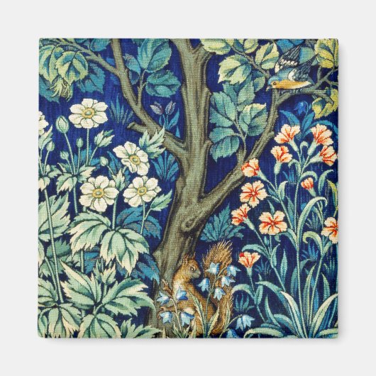 Aimant Animaux et fleurs, Forêt, William Morris (Devant)