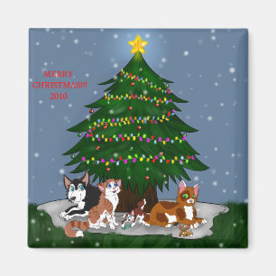 AIMANT ANIMAUX FAMILIERS À NOËL