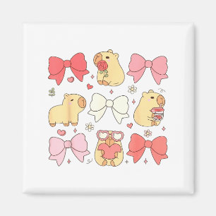 Aimant Animaux Mignons Kawaii Et Rubans Coquette Rose Aes