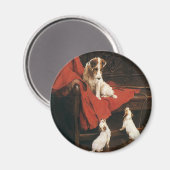 Aimant Animaux vintages, Chiens Jack Russel Terrier (Recto/Verso)