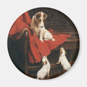 Aimant Animaux vintages, Chiens Jack Russel Terrier