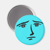 Aimant Anime à visage bleu (Recto/Verso)