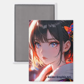 Aimant anime cute girl design (Recto/Verso)