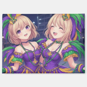 Aimant Anime Girls Mardi Gras