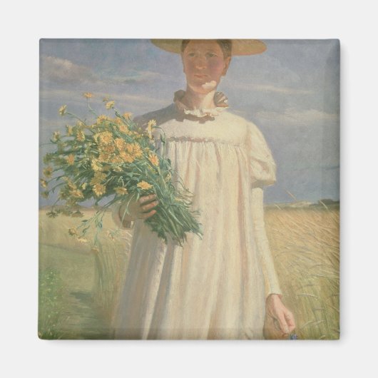 Aimant Anna Ancher de retour de la cueillette de fleurs,  (Devant)