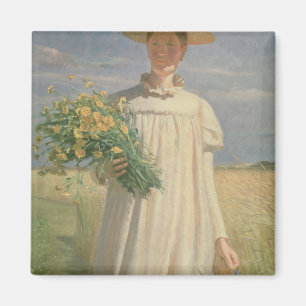 Aimant Anna Ancher retournant de la fleur Picking, 1902