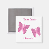 Aimant Anneau des rubans papillon du cancer du sein (Recto/Verso)
