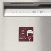 Aimant Anneaux en Verre de Vin Mariage Enregistrer la dat (In Situ (Lave-vaisselle))