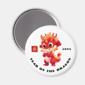 Aimant Année chinoise du dragon | Cadeau de l'année perso (Recto/Verso)