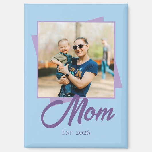 Aimant Année de fondation de maman avec photo (Recto)
