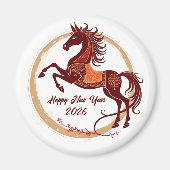 Aimant Année du Cheval 2026 couleur Brown (Devant)
