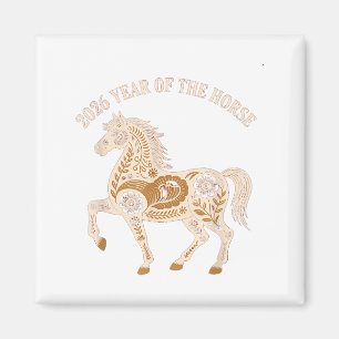 Aimant Année du cheval de feu 2026 Nouvel An chinois fest