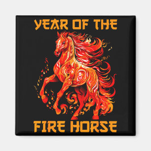 Aimant Année du cheval de feu Bonne année lunaire chinois