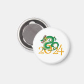 Aimant année du dragon 2024 heureux chinesse nouvelle ann (Recto/Verso)