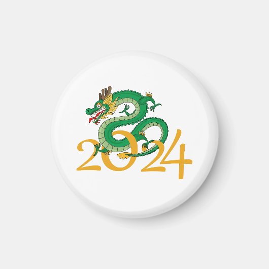 Aimant année du dragon 2024 heureux chinesse nouvelle ann (Devant)