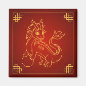 Aimant Année du dragon 2024 Zodiac chinois (Devant)