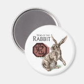 Aimant Année du lapin Zodiac chinois Art (Recto/Verso)