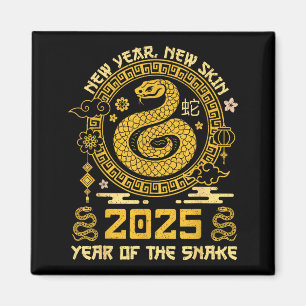 Aimant Année du Serpent 2025 Bonne année lunaire chinoise