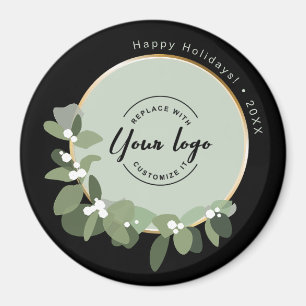 Aimant Année personnalisée Entreprise Green Wreath Logo V
