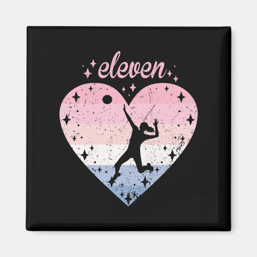 Aimant Année Vielle mignonne volleyball Anniversaire fill (Devant)