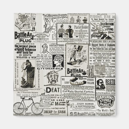 Aimant Années 1890, le charmant journal victorien annonce (Devant)