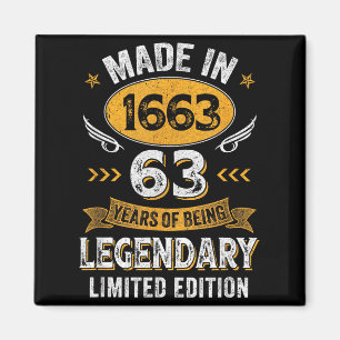 Aimant Années Hommes Vintage 1963 63 Vieux Anniversaire
