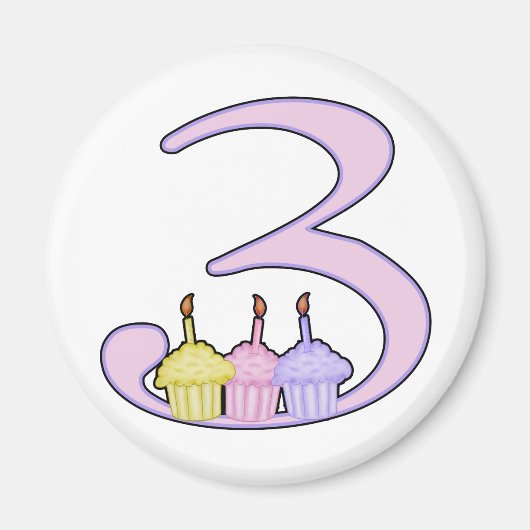 Aimant Anniversaire 3 ans (Devant)