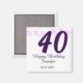 Aimant anniversaire 40 ans ajouter nom date année épingle (Recto/Verso)