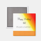 Aimant Anniversaire 60 ans motif orange (Recto/Verso)