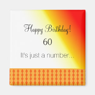Aimant Anniversaire 60 ans motif orange