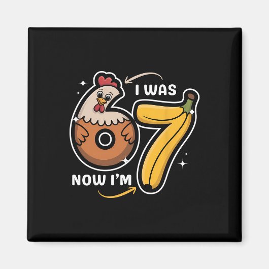 Aimant Anniversaire 7 Ans J'avais 6 Ans Maintenant J'ai 7 (Devant)