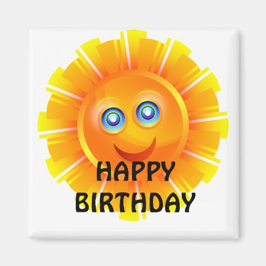 Aimant ANNIVERSAIRE : Anniversaire Sunshine (Devant)