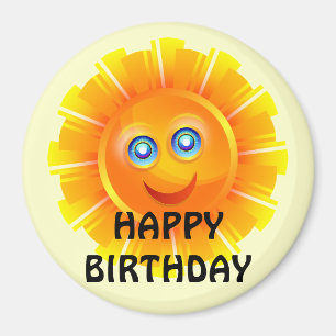 Aimant ANNIVERSAIRE : Autocollant d'anniversaire Sunshine