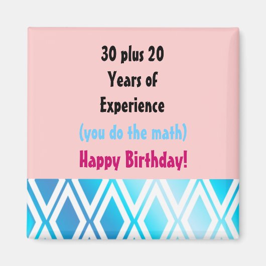 Aimant Anniversaire Avec Expérience - 50e Anniversaire (Devant)