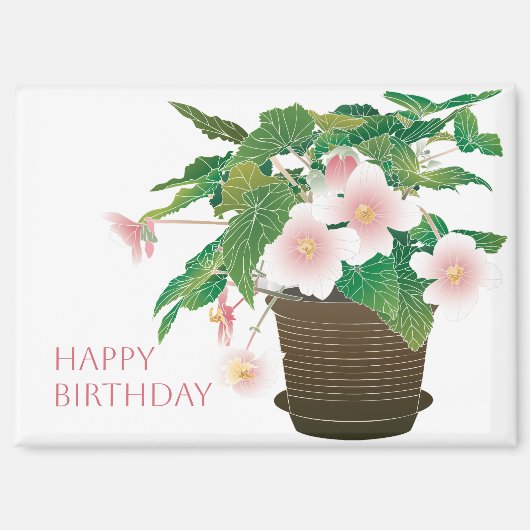 Aimant Anniversaire Begonia (Recto)