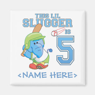 Aimant Anniversaire de base-ball d'éléphant 5ème