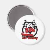 Aimant Anniversaire de courses d'automobiles 5ème (Recto/Verso)