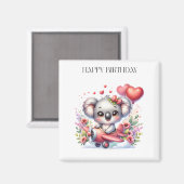 Aimant Anniversaire de Koala Volant (Recto/Verso)