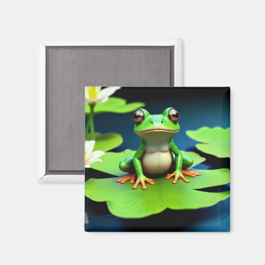 Aimant Anniversaire de la grenouille adorable (Recto/Verso)