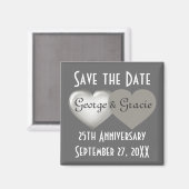 Aimant Anniversaire de l'argent Enregistrer la date (Recto/Verso)