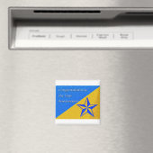 Aimant Anniversaire de l'employé bleu et or étoile (In Situ (Lave-vaisselle))