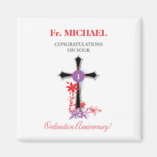 Aimant Anniversaire de l'ordre du prêtre Croix noire