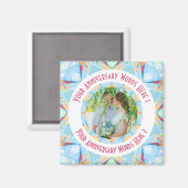 Aimant Anniversaire de mariage personnalisé Salutation ph (Recto/Verso)