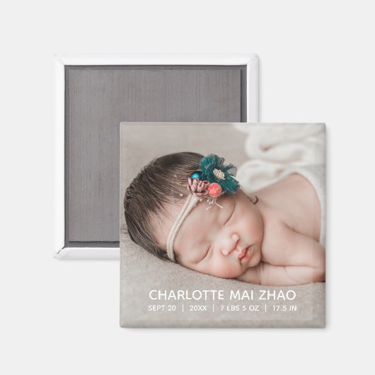 Aimant Anniversaire de naissance du bébé (Recto/Verso)