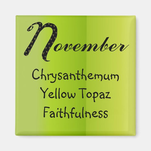 Aimant Anniversaire de novembre (Devant)