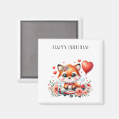 Aimant Anniversaire de pilote de renard mignon (Recto/Verso)