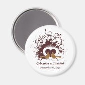 Aimant Anniversaire des Mariages Inséparables Brown tosca (Recto/Verso)