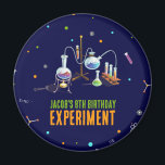 Aimant Anniversaire des sciences<br><div class="desc">Élevez l'atmosphère de fête à thème scientifique avec notre aimant Anniversaire de enfant Chemistry Set! Ces magnets vibrants présentent un design captivant d'un ensemble de chimie aux accents néons,  qui complète parfaitement votre célébration scientifique. Ajoutez une touche de charme scientifique à votre fête avec ces délicieux magnets !</div>