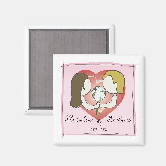 Aimant Anniversaire du coton (Recto/Verso)