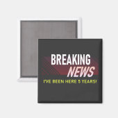 Aimant Anniversaire du travail de 5 ans 5e appréciation d (Recto/Verso)